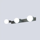 GobekUsa 3/4-Head Bedroom Vanity Wall Sconce in Simple Metal Finish with Exposed Bulb - Black/White