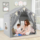 3-4 Kids Large Play Tent House with 2 Opening Doors and Star Lights-Gray by LJGDeals