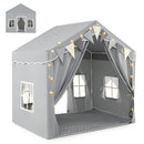 3-4 Kids Large Play Tent House with 2 Opening Doors and Star Lights-Gray by LJGDeals