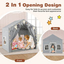 3-4 Kids Large Play Tent House with 2 Opening Doors and Star Lights-Gray by LJGDeals