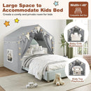 3-4 Kids Large Play Tent House with 2 Opening Doors and Star Lights-Gray by LJGDeals