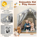 3-4 Kids Large Play Tent House with 2 Opening Doors and Star Lights-Gray by LJGDeals