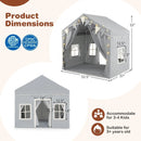 3-4 Kids Large Play Tent House with 2 Opening Doors and Star Lights-Gray by LJGDeals