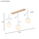 GobekUsa 3/5 Light Orb Island Ceiling Lamp with Milky Glass & Wooden Canopy - Modern & Simple Design