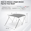 3-Bow/4-Bow Boat Bimini Top Sun Shade Boat Canopy with Storage Boot