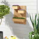 3-Box Wooden Raised Garden Bed with Trellises and Fabric Liners-Natural by LJGDeals