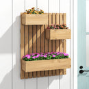 3-Box Wooden Raised Garden Bed with Trellises and Fabric Liners-Natural by LJGDeals