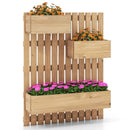 3-Box Wooden Raised Garden Bed with Trellises and Fabric Liners-Natural by LJGDeals
