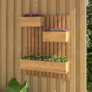 3-Box Wooden Raised Garden Bed with Trellises and Fabric Liners-Natural by LJGDeals