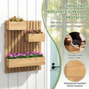 3-Box Wooden Raised Garden Bed with Trellises and Fabric Liners-Natural by LJGDeals
