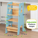 Adjustable Toddler Kitchen Tower with Safety Bars
