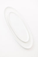 Ines Oval Lipped Serving Plate - Matte White - Set of 2