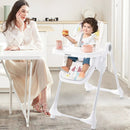 3-In-1 Convertible Highchair with Adjustable Height and 5-Point Safety Belt and Lockable Wheels by LJGDeals