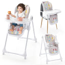 3-In-1 Convertible Highchair with Adjustable Height and 5-Point Safety Belt and Lockable Wheels by LJGDeals