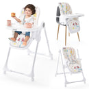 3-In-1 Convertible Highchair with Adjustable Height and 5-Point Safety Belt and Lockable Wheels