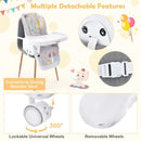 3-In-1 Convertible Highchair with Adjustable Height and 5-Point Safety Belt and Lockable Wheels by LJGDeals