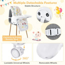 3-In-1 Convertible Highchair with Adjustable Height and 5-Point Safety Belt and Lockable Wheels by LJGDeals