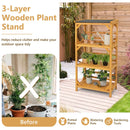 3-Tier Wooden Plant Stand with Weatherproof Asphalt Roof for Patio-Natural by LJGDeals
