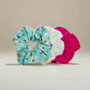 3 Pack Happy Llama Scrunchies | 80s Hair Tie Set