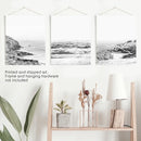 Coastal Black White Photography Set. Waves, Rocky Beach by Wall Art Set