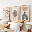 Boho Abstract Art Set of 3 - Modern Poster Bundle by Wall Art Set