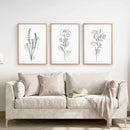 Boho Botanical Art Prints | Set of 3 Green Leaves by Wall Art Set