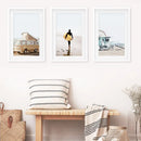 Surfer on the Sand Wall Art Set. Yellow Bus, Lifeguard Tower by Wall Art Set