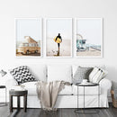 Surfer on the Sand Wall Art Set. Yellow Bus, Lifeguard Tower by Wall Art Set