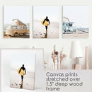 Surfer on the Sand Wall Art Set. Yellow Bus, Lifeguard Tower by Wall Art Set