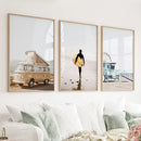 Surfer on the Sand Wall Art Set. Yellow Bus, Lifeguard Tower by Wall Art Set