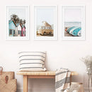 Summer Surfing Wall Art Set. Yellow Bus, Surfboards, Beach Cabins by Wall Art Set