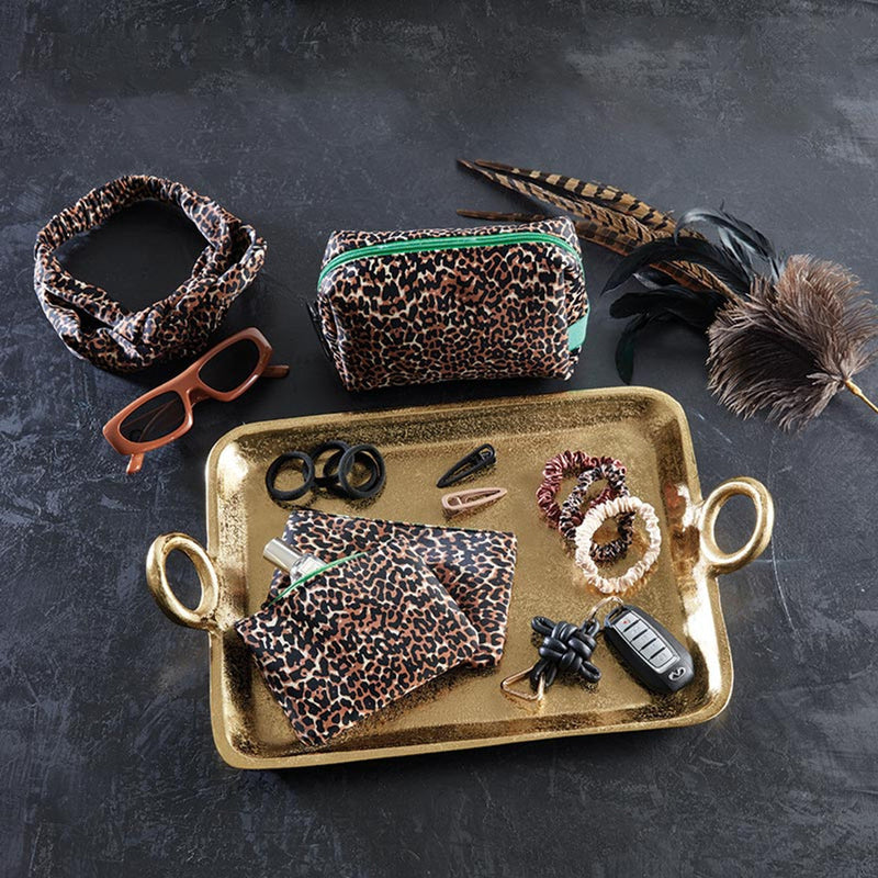 3-Piece Cosmetics Bag in Leopard | Toiletries Storage Travel Organizer Make-Up Case