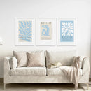 Set of 3 Blue and Beige Henri Matisse Prints by Wall Art Set