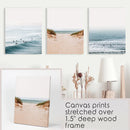 Modern Beach Set of 3 Posters. Sandy Beach, Waves, Surfers by Wall Art Set