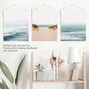 Modern Beach Set of 3 Posters. Sandy Beach, Waves, Surfers by Wall Art Set