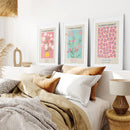 Flower Market Prints Set of 3 in Pink & Blue by Wall Art Set