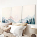 Forest and Mountain Landscape Painting Posters by Wall Art Set