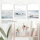Navy Blue Surfing Wall Art. Set of 3 Prints by Wall Art Set