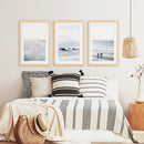 Navy Blue Surfing Wall Art. Set of 3 Prints by Wall Art Set