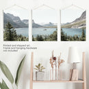 Montana Glacier National Park. Mountain Lake. Travel Wall Art by Wall Art Set