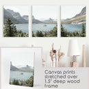 Montana Glacier National Park. Mountain Lake. Travel Wall Art by Wall Art Set