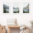 Montana Glacier National Park. Mountain Lake. Travel Wall Art by Wall Art Set