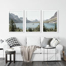 Montana Glacier National Park. Mountain Lake. Travel Wall Art by Wall Art Set