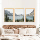 Montana Glacier National Park. Mountain Lake. Travel Wall Art by Wall Art Set