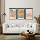 Colorful Wall Art Set of 3 Abstract Kusama Set by Wall Art Set