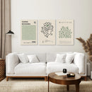 Yayoi Kusama & Matisse Cutouts. Green Sage Wall Art Set by Wall Art Set