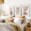 Abstract Watercolor Set of 3 Boho Prints. Tropical Leaves