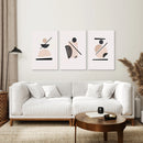 Mid-Century Modern Art Set: 3 Piece Geometric Abstract Prints by Wall Art Set
