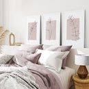 Blush Pink Botanical Line Art Print Set of 3 by Wall Art Set