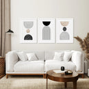 Neutral Mid-Century Modern Wall Art | Set of 3 by Wall Art Set